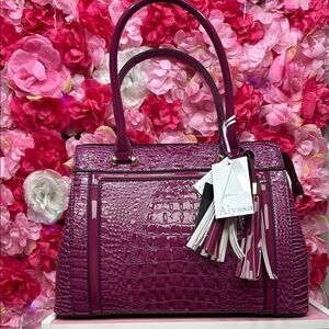 Chic Purple and Pink Tote with Elegant Tassels with wallet